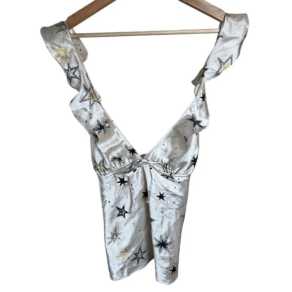 Victoria Secret Large Ruffle Bow Tie White Top - Picture 1 of 5